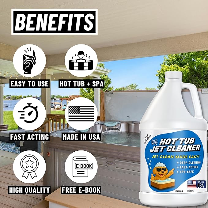 Hot Tub Jet Cleaner, Spa Purge Hot Tub Cleaner for The Jets and The Tubes, Jacuzzi Tub Cleaner, Spa Cleaner for Hot Tub System Flush, Jetted Tub Cleaner, 1 Gallon