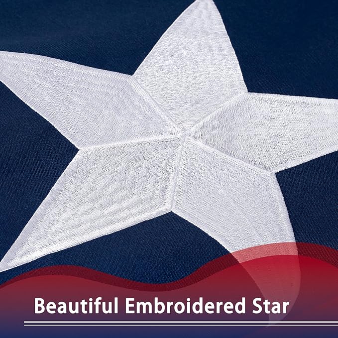 American Flag 15X25ft Deluxe Super Tough Series, Heavy Duty Spun Polyester, 6 Brass Grommets, All Weather Large US Flag USA High Wind with Embroidered Stars, Oversized Flags Outdoor Outside