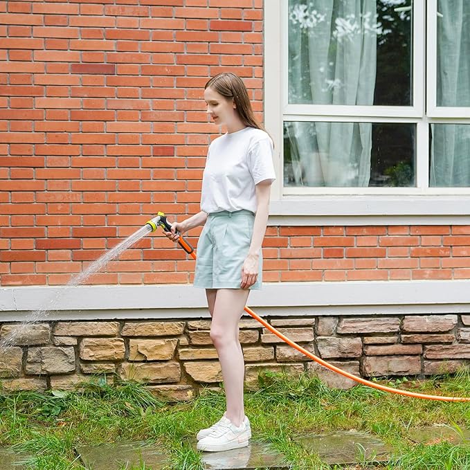 Fevone Garden Hose 12 ft., Lightweight Hybrid Water Hose, Flexible and Durable, Leak-Free Connections