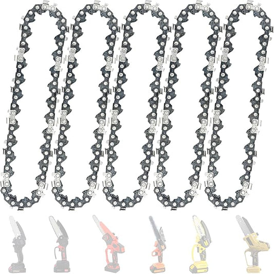 5 Pieces GTA 26 4 Inch Mini Chainsaw Chain for Stihl GTA 26 Replace Blade Pruner Mini Chainsaw Hand Held 4-inch Portable Electric Chainsaw Cordless for Tree Branches 3670 005 0028