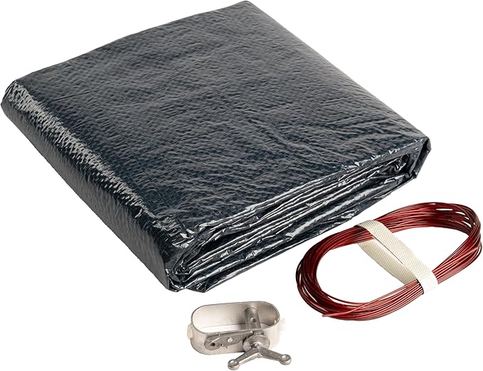 10’ ft. Round Pool Winter Cover for Above Ground Pools – 8-Year Warranty, Cold and UV Resistant, Weatherproof and Durable, Winch & Cable Included
