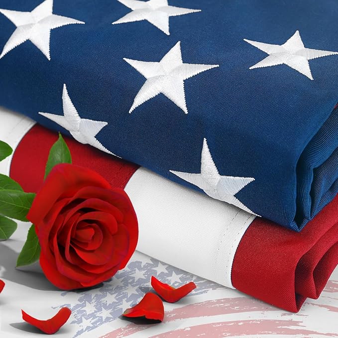 US Flag3x5Ft,America Flag for Outside 3x5,3x5 American Flags Outdoor Heavy Duty,Embroidered US Flags,United States Flag for High Wind Outdoor with Embroidered Stars and Brass Grommets