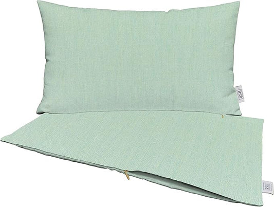 RSH DECOR: Sunbrella Pillow Covers Set of 2 | Covers Only - 20" x 12" | Outdoor Lumbar Pillow Covers Crafted with Sunbrella Performance Fabric | Canvas Spa