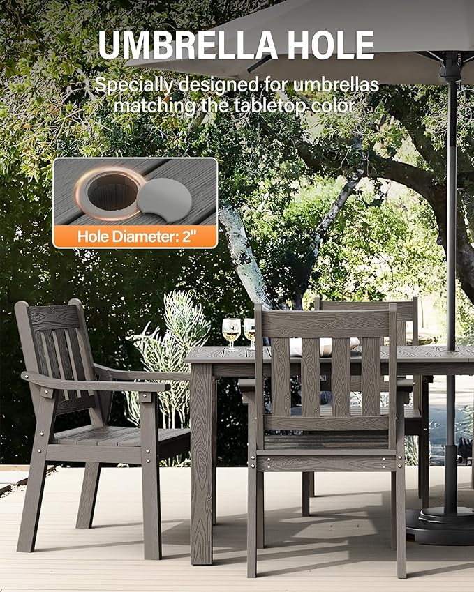 YEFU Outdoor Patio Dining Sets: All Weather 12 Piece Dining Table Set for 10 with Umbrella Hole & Aluminum Frame - Outdoor Furniture 2 Table and 10 Chairs for Outside Backyard/Porch/Deck Grey