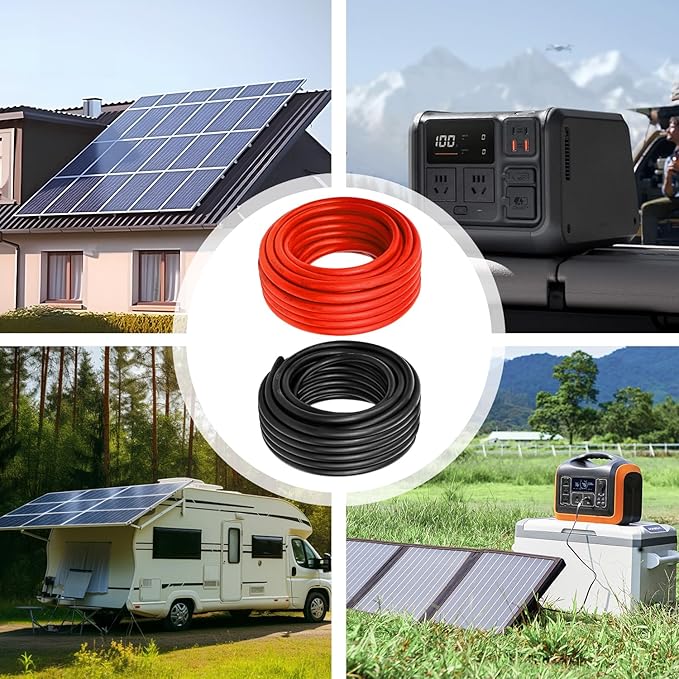 10 AWG Solar Cable 200FT Red + 200FT Black Tinned Copper Wire, 10 Gauge Solar Panel Wire for RV, Automotive, Trailer, Marine, Outdoors