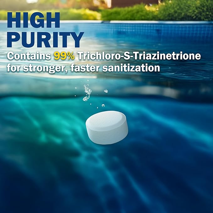 XtremeClear SuperDeal 9 Pack 1.5lbs Bottle 1" Chlorine Tablets Bottle 1.5 lbs Chlorinating Tabs for Swimming Pools, Spa, Hot Tubs, Small Pool, Slow Dissolving, 9 Pack