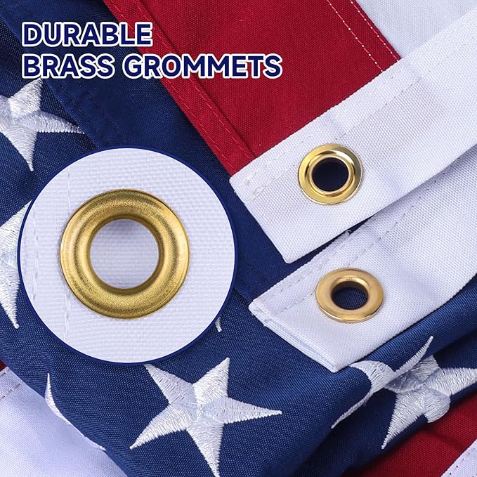 American Flag for Outside 3x5 Ft Upgraded Thickened Spun Polyester Series Fade-Resistant Ultra Durable Tear-Resistant Heavy Duty USA US Flags Heavy Duty , Embroidered Stars, Sewn Stripes, Brass Grommets