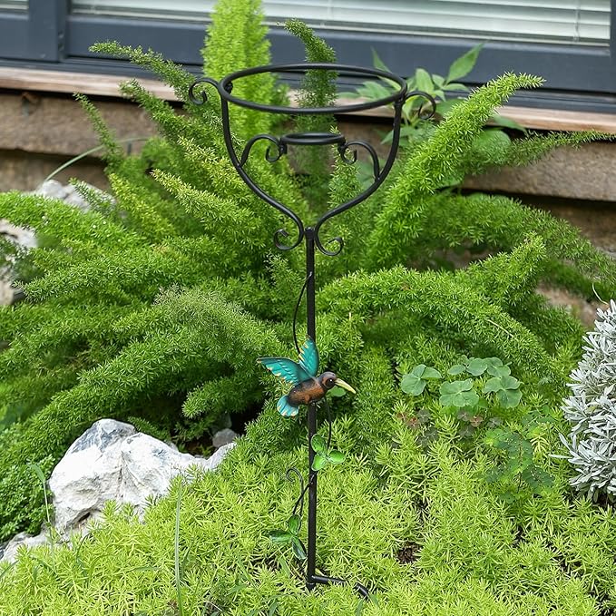 30.5" Gazing Ball Stand, Trident Base Gazing Globe Stand for 10 Inches Gazing Globes, Metal Gazing Ball Display Holder for Outdoor Garden Lawn Yard