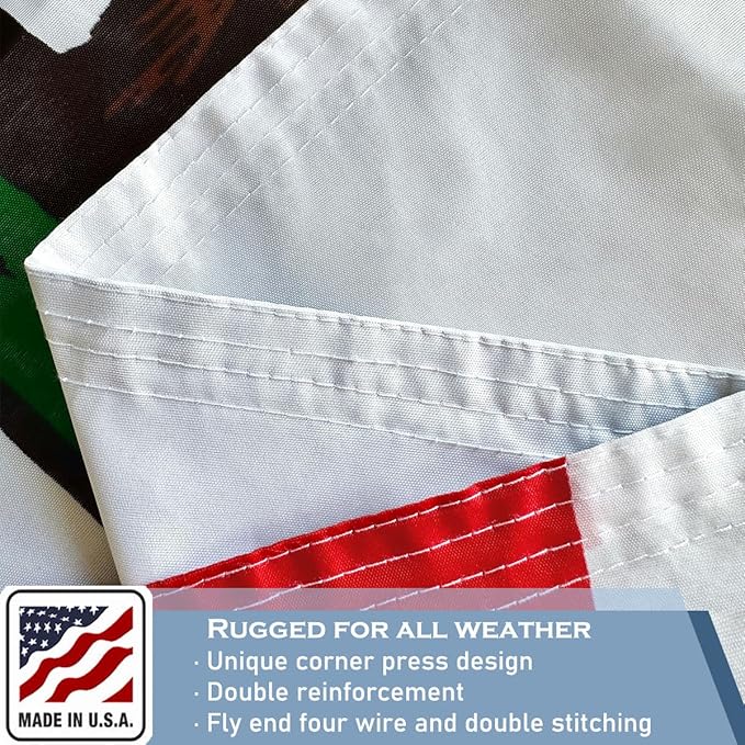 California Republic State Flag 2x3 FT Made in The USA-Heavy Duty Vibrant Colors Double Sided Cali CA Flag with 2 Brass Grommets for Home/Company/Indoor Outdoor Decoration