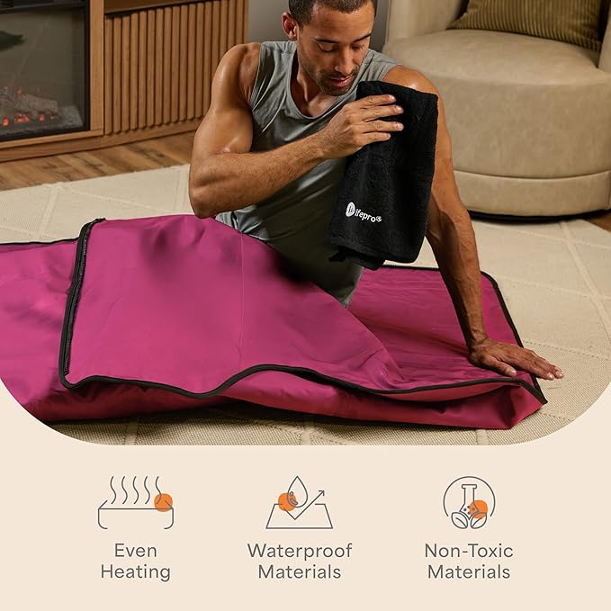 LifePro RejuvaWrap Far Infrared Sauna Blanket for Detox & Relaxation – Available in 5 Colors & 3 Models – Portable Sauna Blanket Infrared for Muscle Relief, Circulation & Recovery – 9 Heat Levels