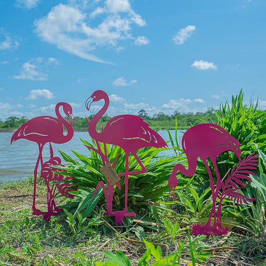 RealSteel Pink Flamingo Yard Decorations, Flamingo Gifts for Women, Yard Decorations, Pink Christmas Decorations, Front Yard Decorations Outdoor, Garden Statues