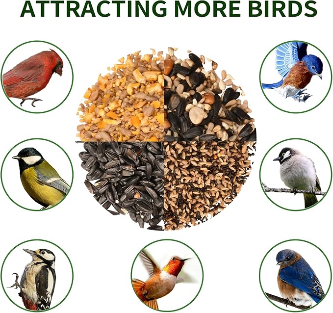 Solution4Patio Brown Roof Outdoors Hanging Bird Feeders, All Metal, Double Suet Cake and Large Capacity, Hopper Tray & Weatherproof for Finch, Cardinal & Chickadee