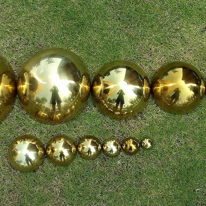 6pcs Hollow Hemisphere Ball Gazing Ball Half for Outdoor Decoration Shopping Mall Decor Wall Decorated (Gold)
