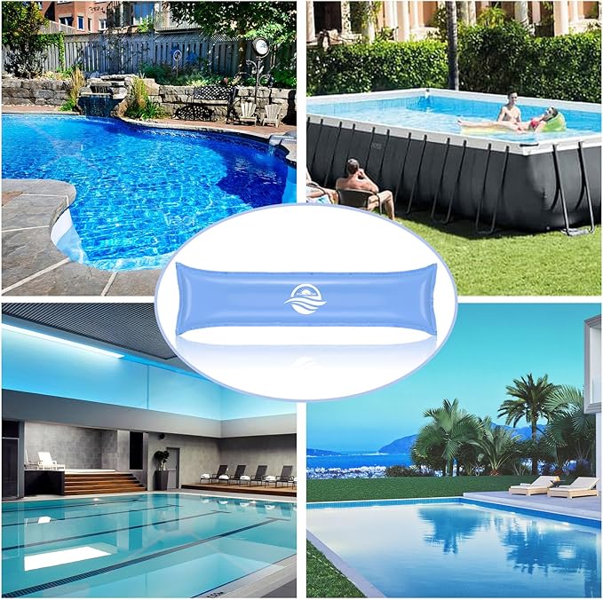 Pool Pillows for Above Ground Pool, Ultra Thick Cold-Resistant Pool Air Pillow for Winterizing 0.4mm PVC Material Pool Cover Air Pillow, 4 x 15 Ft