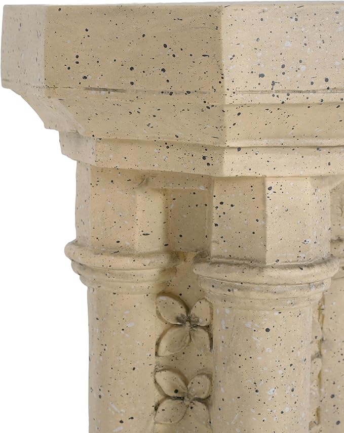 Decorative Roman Column Pedestal Column Plant Stand, Vintage European Style Classical Garden Pillar, Indoor Outdoor Decor, Pedestal Columns Plants Standing for Entryway Garden Yard Home (Sand/23.25"H)