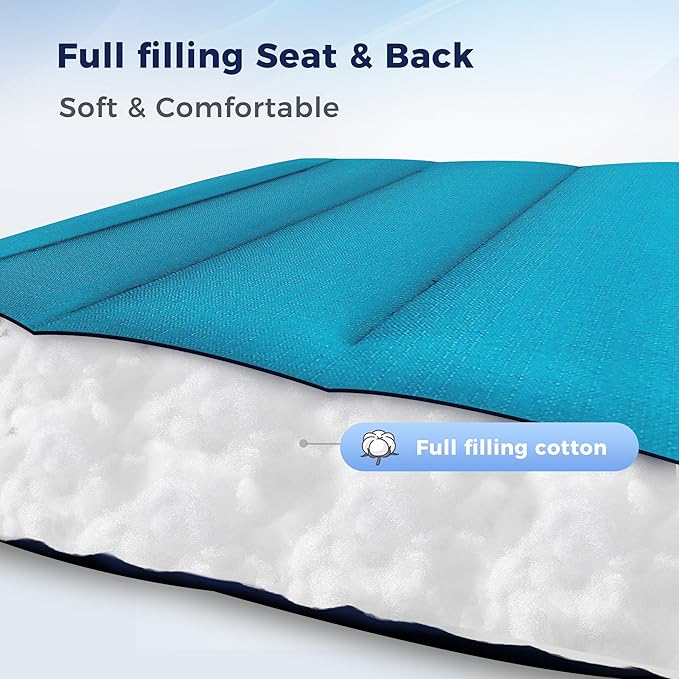 MAISON ARTS Oversized Padded Zero Gravity Chairs Set of 2, Folding Patio Lounge Chair, 28" Wide Seat Anti Gravity Recliners for Outdoor Lawn Camping Poolside Yard, Support 400lbs, Aqua