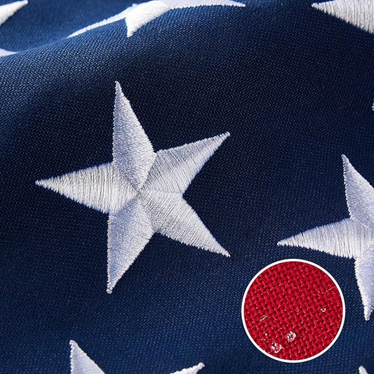American Flag 2.5x4 ft Heavy Duty TearProof Series, All Weather High Wind US Flag, Premium Spun Polyester with Embroidered Stars, Sewn Stripes, Brass Grommets for Outdoor Use