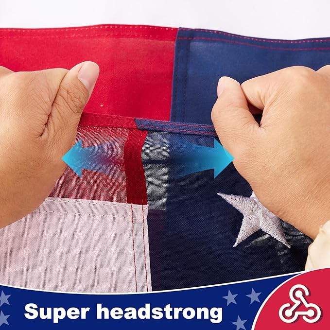 American Flag 5x8 ft Ultra Durable Series, Heavy Duty Spun Polyester, High Wind Fade Resistant US/USA Flags with Embroidered Stars & Sewn Stripes, Perfect for Outdoor Display