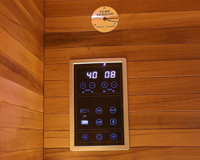 Outdoor Infrared Sauna 2 Person,Luxury Waterproof Red Cedar Sauna, All-in-One, No Setup, No Assembly, 6 Heating Panels, Light Strip, 1950W 120V app Control, Plug & Play Home Spa(0-149℉)
