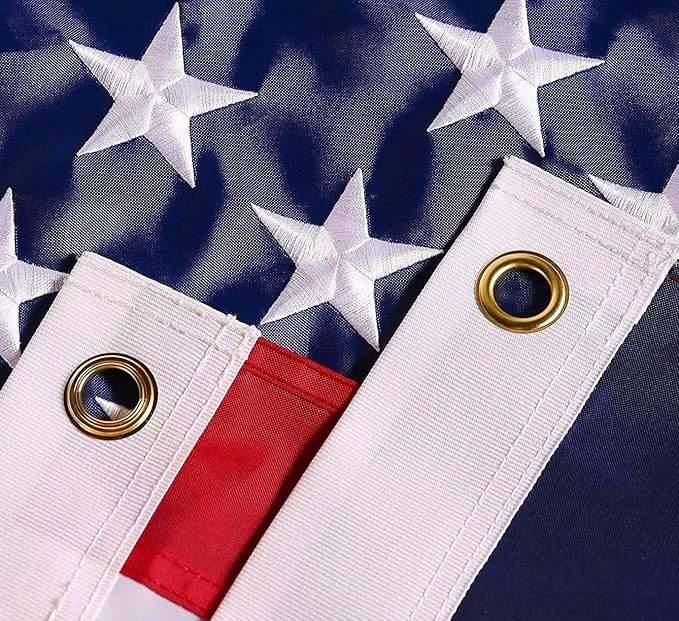 American Flag 6x10 ft: Long Lasting US Flag, Heavy Duty Nylon, Embroidered Stars, Sewn Stripes, Brass Grommets, UV Protection Perfect for Outdoors! USA Flag