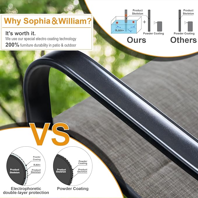 Sophia & William Patio Dining Chairs Patio Swivel Chairs 6 Pieces Quick Dry Textilene Patio Chairs Outdoor Furniture Support 300lbs for Lawn Garden Backyard Weather Resistant