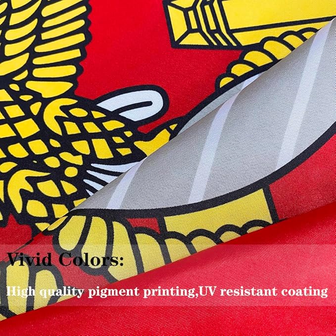 Jayus Double Sided US Marine Corps Military Flags 2x3 FT Outdoor - Vivid Colors 220D Marine Corps Flag Banner with 2 Grommets