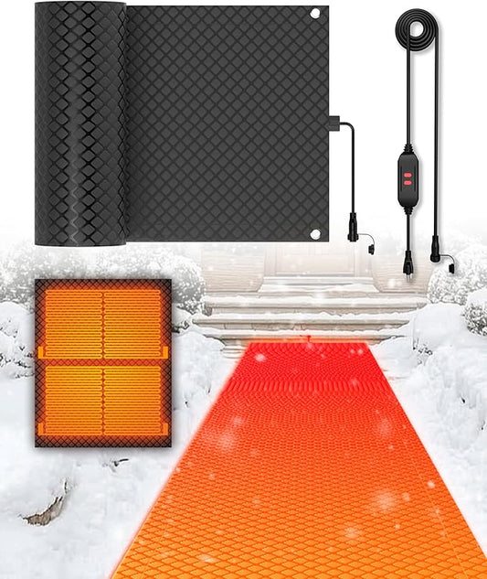 24" x 72" Heated Snow Melting Mat for Walkways – Graphene 2.0 Fast Melt, Connectable & Non-Slip Outdoor Snow Melt Mat