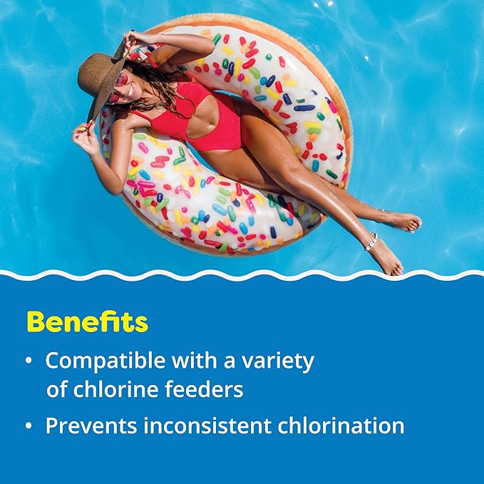In The Swim 4 Inch Chlorine Sticks for Sanitizing Swimming Pools - Individually Wrapped, Slow Dissolving, Stabilized Chlorine Sanitizer - 90% Available Chlorine, 99% Trichlor - 50 Pounds
