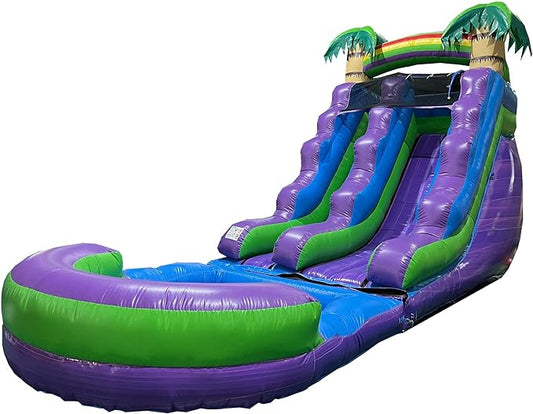 Inflatable Water Slide for Kids & Toddlers with Inflatable Pool, Backyard, Park or Commercial Use, Outdoor Water Play, Includes Blower Stakes, Splash Pool & Storage Bag, Large 25.5' x 9' x15'