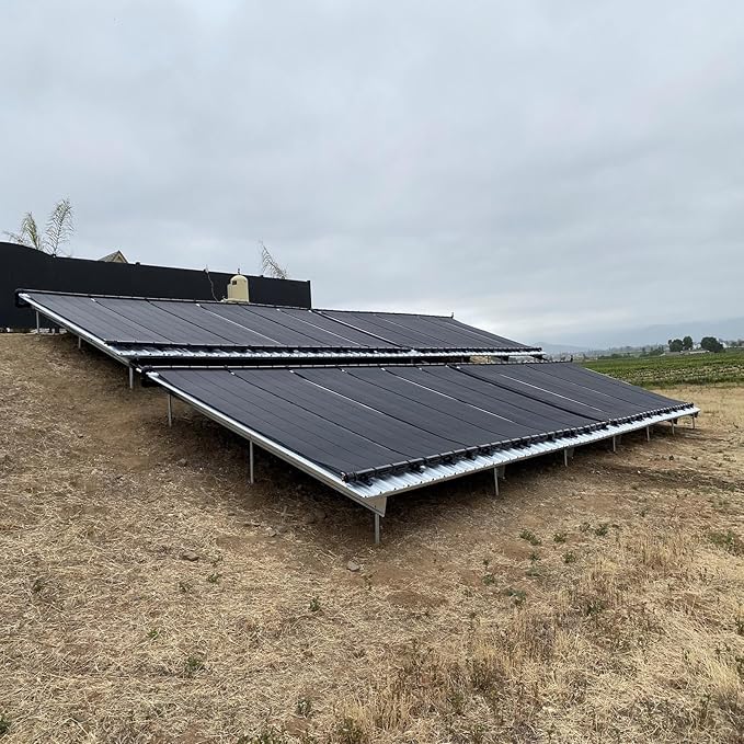 Industrial Grade Solar Pool Heater DIY Kit - Superior High-Wind Strapless Mounting System & Maximum Freeze Resistance (5-4'x7.5' / 150 Square Feet)