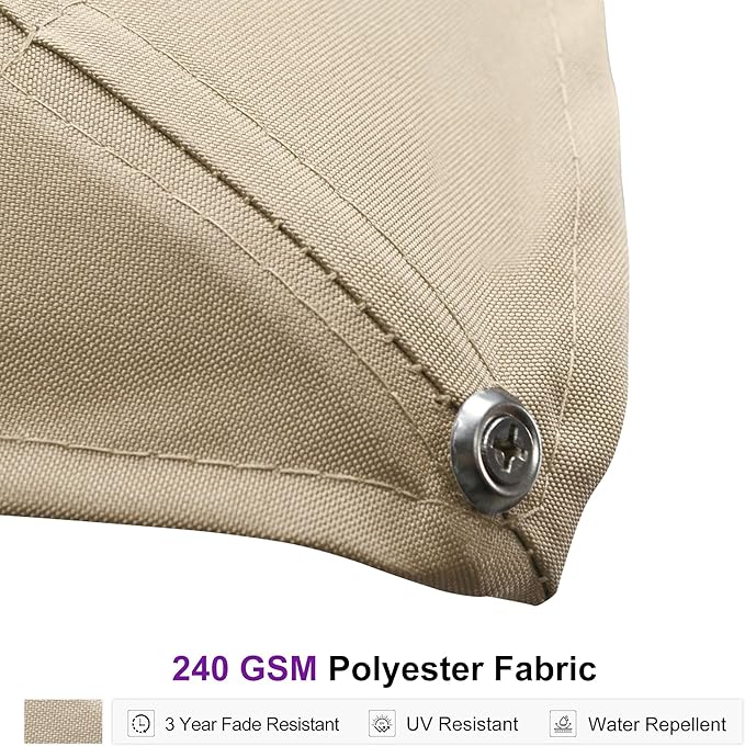 PURPLE LEAF 13' X10' Rectangle Patio Umbrella Large Outdoor Aluminum Offset Umbrella with 360-degree Rotation Cantilever Umbrella for Garden Deck Backyard Pool Beige