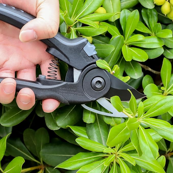 Bypass Secateurs Hand Gardening Pruners Lightweight Garden Pruning Scissors with SK-5 High Carbon Steel Blades and Safety Lock Rust Resistant Gift-Packaged