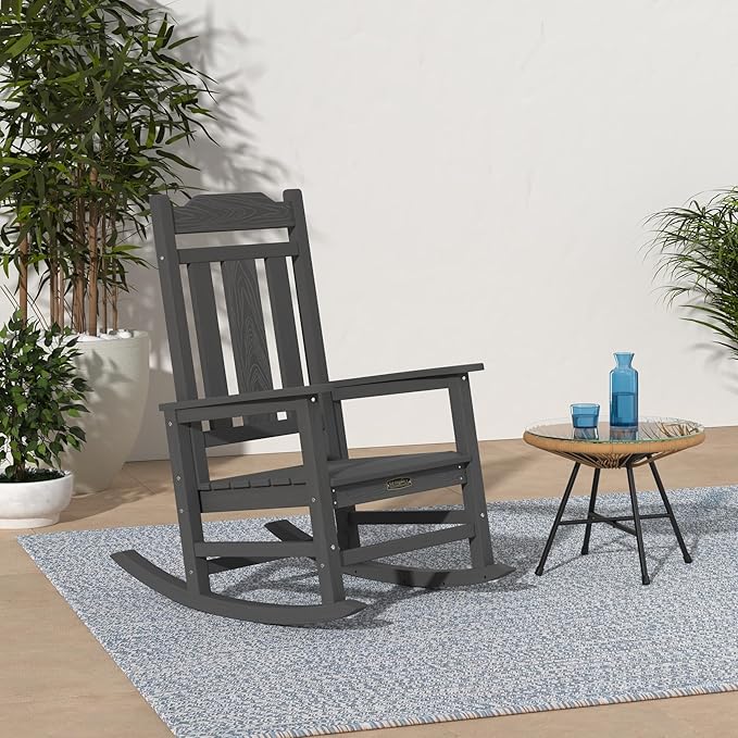 SERWALL Outdoor Rocking Chair Gray