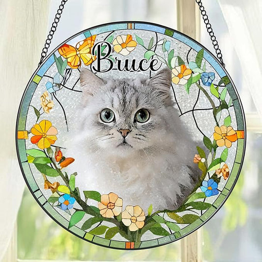 Personalized Pet Suncatcher, Loss of Pet Sympathy Gift Dog, Dog Memorial Gifts, Cat Memorial Gift, Pass Away, Remembrance, Bereavement Gifts for Dogs Lovers or Cats Lovers - Pattern B