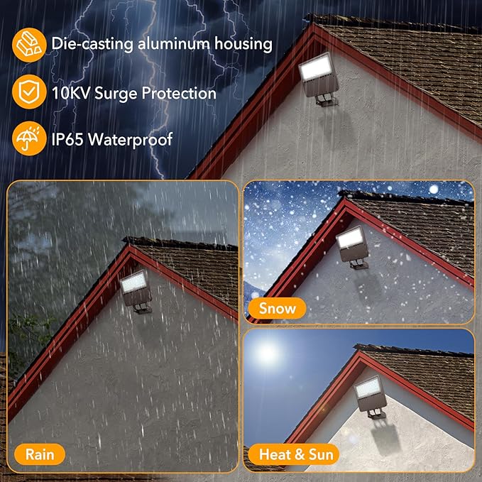 150W LED Parking Lot Light,5000K 23000LM Adjustable Outdoor floodlights with Dusk to Dawn Photocell,IP65 Waterproof AC100-305V, Outdoor Shoebox Light with Trunnion Wall Yoke Mount for Yard Garage Barn