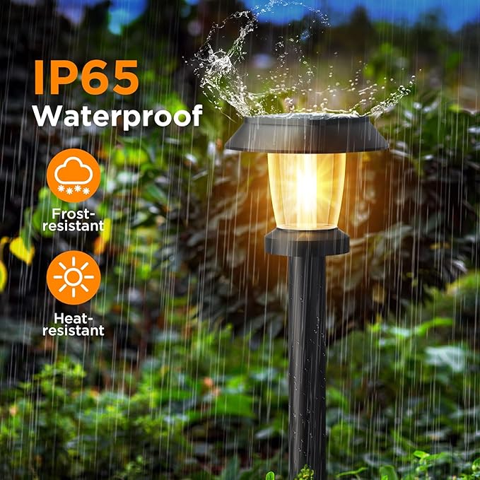 ALEPOD Solar Pathway Lights Outdoor - 10 Pack Solar Powered Garden Lights Waterproof, Decor Landscape Lighting with Three Lighting Modes for Yard, Lawn, Walkway, Driveway, Warm White