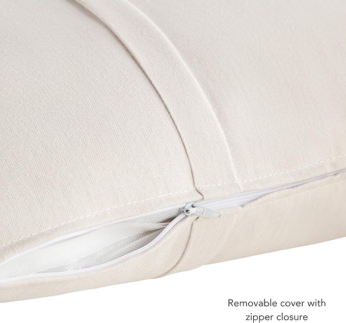 Greendale Home Fashions Sunbrella 21'' x 14'' Rectangle Outdoor Throw Pillow with Removable Cover (Set of 2), Cast Pumice