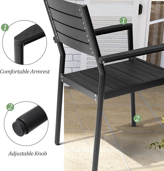 Pellebant 13 Piece Patio Table and Chairs Set for 12, Aluminum Outdoor Dining Set with Umbrella Hole, Stackable Dining Chairs & 114" Dining Table, Black