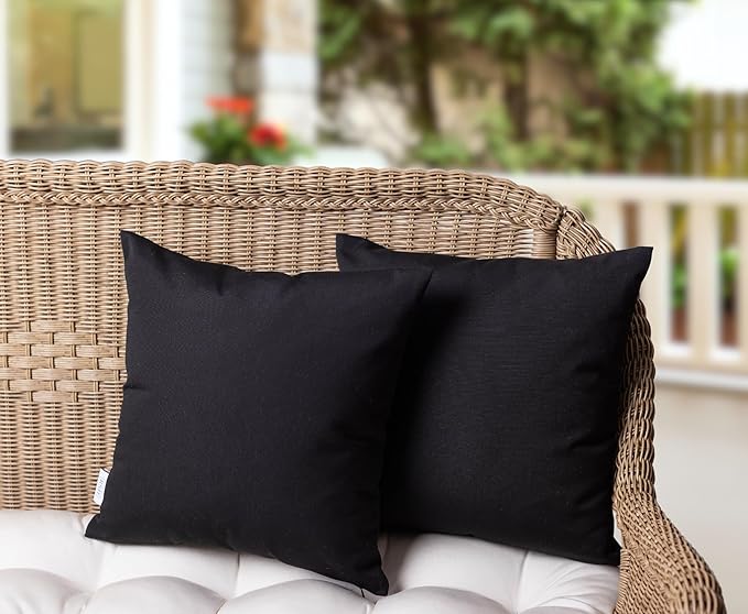 RSH DECOR: Sunbrella Square Throw Pillows Set of 4 | 17" x 17" | Water and Fade-Resistant Performance Fabric | Outdoor Pillow Covers with Down-Alternative Inserts | Canvas Forest Green