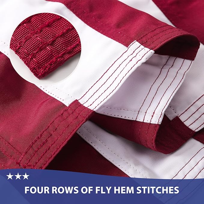 American Flag 4x6 Ft Ultra Durable Tear-Resistant Series, Made From Heavy Duty Water Resistant Polyester Canvas Embroidered Stars, Sewn Stripes, Brass Grommerts US/USA Flags Perfect