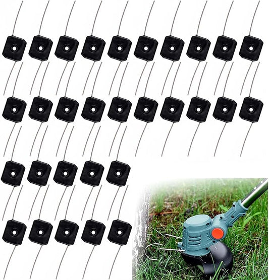 30Pcs String Trimmer Head,Universal Fit Fit String Trimmer Blade Replacement Head,Steel Wire Line Trimmer Spool Wire,Weed Wackers Attachment for Cordless Grass Trimmer Weed