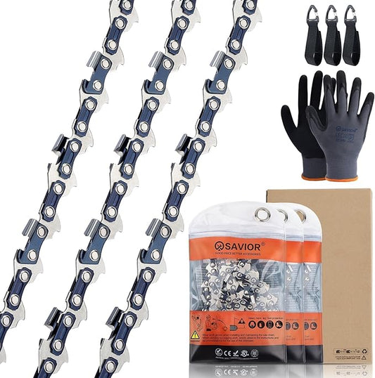 3PC 10 Inch Chainsaw Chain for Worx WG323 / WG323.9 / WG322 / WG322.9 Chainsaw, 10" Pole Saw Chain Replacement for EGO PSA1000 / PSA1020 / MPS1000 / MPS1001 / PPSX2504 10-Inch 56V Polesaw