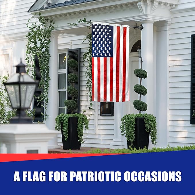 Super Tough 30ft x 50ft Nylon American Flag | Embroidered Stars and Sewn Stripes | Brass Grommets | Heavy-Duty Outdoor Flag | Fade Resistant American Flag Made in USA | All Weather Nylon