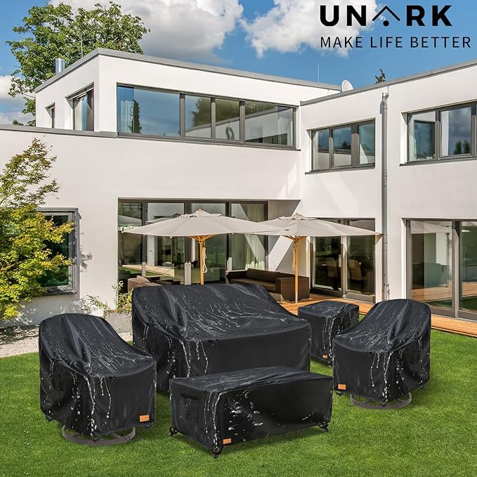 Outdoor Swivel Chair Covers Waterproof 2 Pack,Outdoor Chair Covers Patio Furniture Cover for Deck Patio Swivel Chair Heavy Duty,35 W x 37 D x 36 H inches Black
