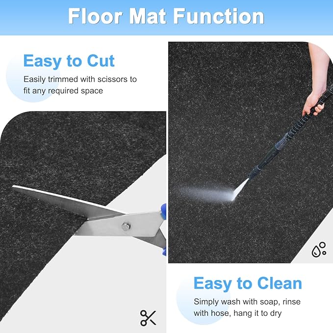 Outdoor Storage Shed Mat, 8 x 6 FT Garage Floor Mats with Reusable, Washable, Non Slip, Durable for Protects Garage Floors/Driveways/Entrance Doors/Deck [Gray]