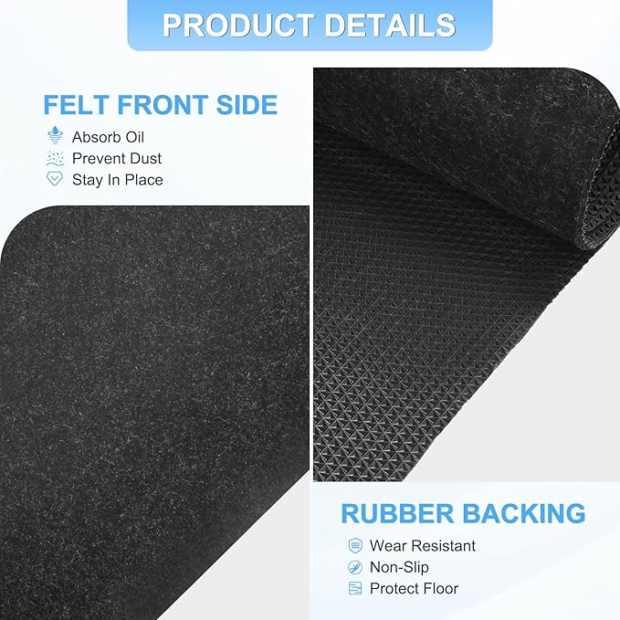 3 mm Thickened Outdoor Storage Shed Mat, 3x4 ft Waterproof Shed Flooring Mat for Patio Furniture Floor Protecting from Wear/Liquid/Dust/Oil, Non-Slip Felt Rubber Rug Pad [Grey]