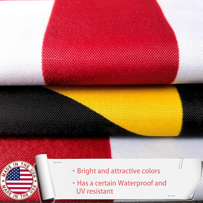 Maryland States Flag 2x3 Outdoor Made in USA - Double Sided Heavy Duty Vivid Color Maryland MD Flags with 2 Brass Grommet