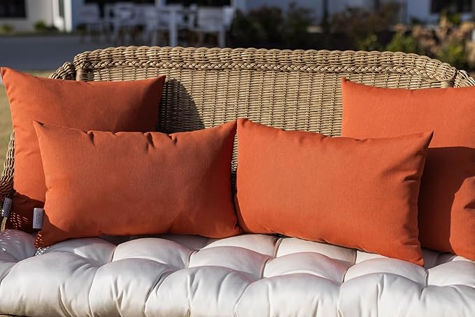 RSH DECOR: Sunbrella Square Throw Pillows Set of 2 | 20" x 20" | Water and Fade-Resistant Performance Fabric | Outdoor Pillow Covers with Down-Alternative Inserts | Canvas Forest Green