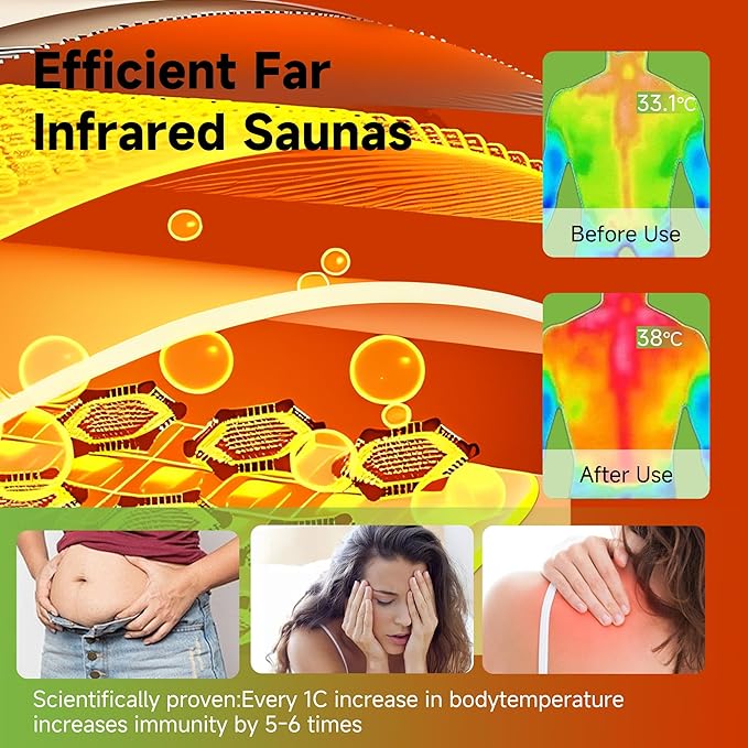 1 Person Infrared Sauna, Home Sauna Hemlock Wooden Indoor Dry Saunas Room, Low EMF 950W/110V Heaters Panels, Bluetooth Speakers, Reading Lamp