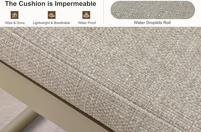 PURPLE LEAF 13 Pieces Outdoor Patio Dining Set Modern Extra Large Weather-Resistant Table and Aluminum Chairs with Olefin Fabric Cushions for Family Dinners Indoor Decor Kitchen Beige